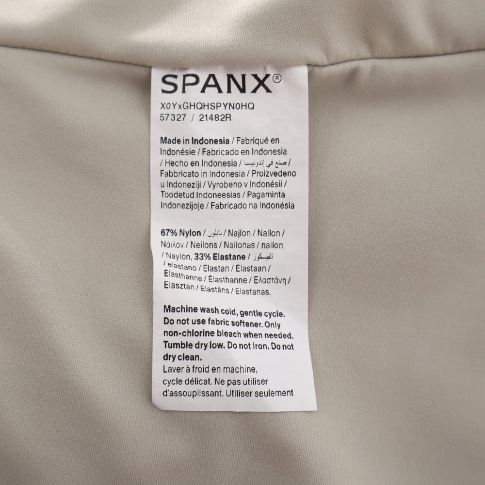 Spanx Sz Small Jersey Crewneck Long Sleeve Top Nude Compression Tee Smooth - Picture 6 of 8